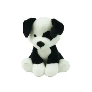 Simpatico peluche di alta qualità per cani di peluche bianco nero