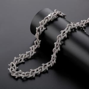 Pulsera de Cobre con Eslabones Cubanos y Espinas de Circonio, Estilo Europeo y Americano, de Moda, para Hombre, Estilo Urbano Hip-Hop, Venta al por Mayor de Fábrica - Product Image 6