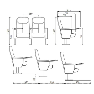 Meubles de théâtre de luxe en alliage d'aluminium, design moderne en tissu, pour salon, salle de sport, école, hôpital, cinéma, église, <span class=keywords><strong>prix</strong></span> de gros - Product Image 4
