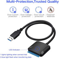 Super Speed USB 3,0 a 2,5 "3,5'' HDD SSD Cable adaptador de disco duro con indicador LED