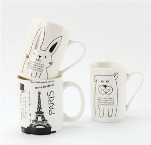 Taza de café de té de cerámica blanca de América del Sur de Europa nórdica con edificios famosos Torre inclinada Pisa Big Ben viene caja de regalo - Product Image 3