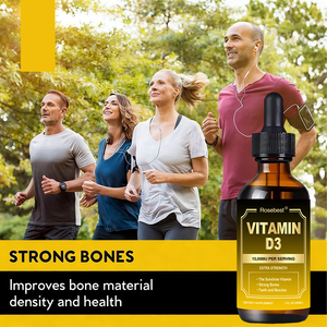 Rosebest Pabrik China Grosir Langsung Label Pribadi Halal Vegan <span class=keywords><strong>Vitamin</strong></span> <span class=keywords><strong>D3</strong></span> 10000 IU Murni 60ml Suplemen Tetes Cair - Product Image 2