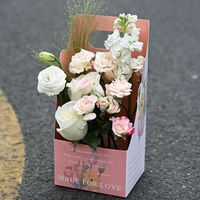 Panier à fleurs en carton recyclable, emballage cadeau pour la Saint-Valentin, boîtes de transport pour fleurs, pour les célébrations d'anniversaire