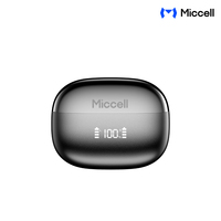 Miccell Grosir Earbud Nirkabel Ringan Model Jepit dengan Bluetooth 6.0, Earphone Suara Hi-Fi untuk iPhone, Aktivitas Luar Ruangan