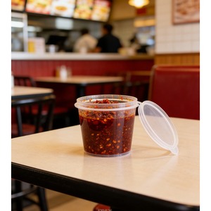Leak-Resistant Clear 1oz PP Disposable Soufflé Cup with Secure Lid for <b>Ketchup</b> & Dips Serving - Product Image 5