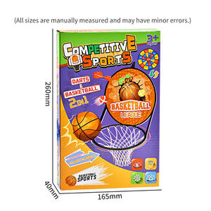 Support de basket-ball suspendu 2 en 1 Jouets pliants en tissu Jeu de fléchettes avec pompe de basket-ball Jeu de sport intérieur et extérieur - Product Image 6