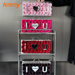 Coffret cadeau acrylique AM-PFE69 'I LOVE YOU' fleur éternelle pour la fête des mères et Noël préserve <span class=keywords><strong>les</strong></span> roses de manière aiguë - Product Image 2
