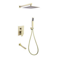 Ensemble de robinetterie de douche thermostatique à poignée unique en céramique, design moderne Koala KS-3022, encastré, finition bronze contemporaine