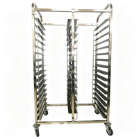 Étagère de four à 15 niveaux et 30 plateaux en acier inoxydable 201/304 pour la cuisson, le séchage et le refroidissement, avec frein et roues universelles