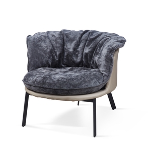 Salon de loisirs moderne Offre Spéciale café grand fauteuil d'accent en tissu en faux cuir de paon avec rembourrage doux - Product Image 2