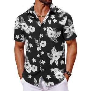 Camisas de Moda <span class=keywords><strong>para</strong></span> Hombre, Estilo Casual <span class=keywords><strong>y</strong></span> de Negocios, Cuello Redondo, Estampado Floral, Tie-Dye, Manga Corta, <span class=keywords><strong>para</strong></span> Playa, Verano, OEM ODM - Product Image 5