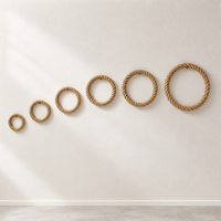 Cerceau en corde de jute de 1,4 cm, 9 tailles (10 cm à 50 cm), en fibre naturelle, pour jeu de lancer d'anneaux, décoration extérieure tressée