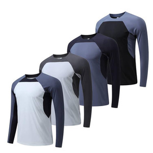 Camiseta de manga larga para hombre de otoño e invierno, entrenamiento físico de secado rápido, correr, ocio, al aire libre, estampado a juego de colores elásticos - Product Image 5