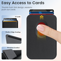 Dompet Kartu Kulit PU Anti Jatuh dengan Magnet, Slot Kartu Ponsel Multi, Kantong, dan Penyangga untuk iPhone