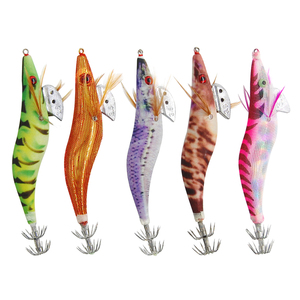 5 pz calamari gancio Jig legno gamberetti gamberi coda luminosa seppie artificiali polpo esche affrontare <span class=keywords><strong>per</strong></span> la pesca - Product Image 6