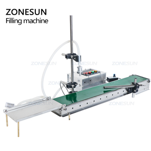 Zonesun quy mô nhỏ kỹ thuật số Chai nhựa mềm uống nước trái cây nước hoa tinh dầu máy làm đầy chất lỏng với băng tải - Product Image 4