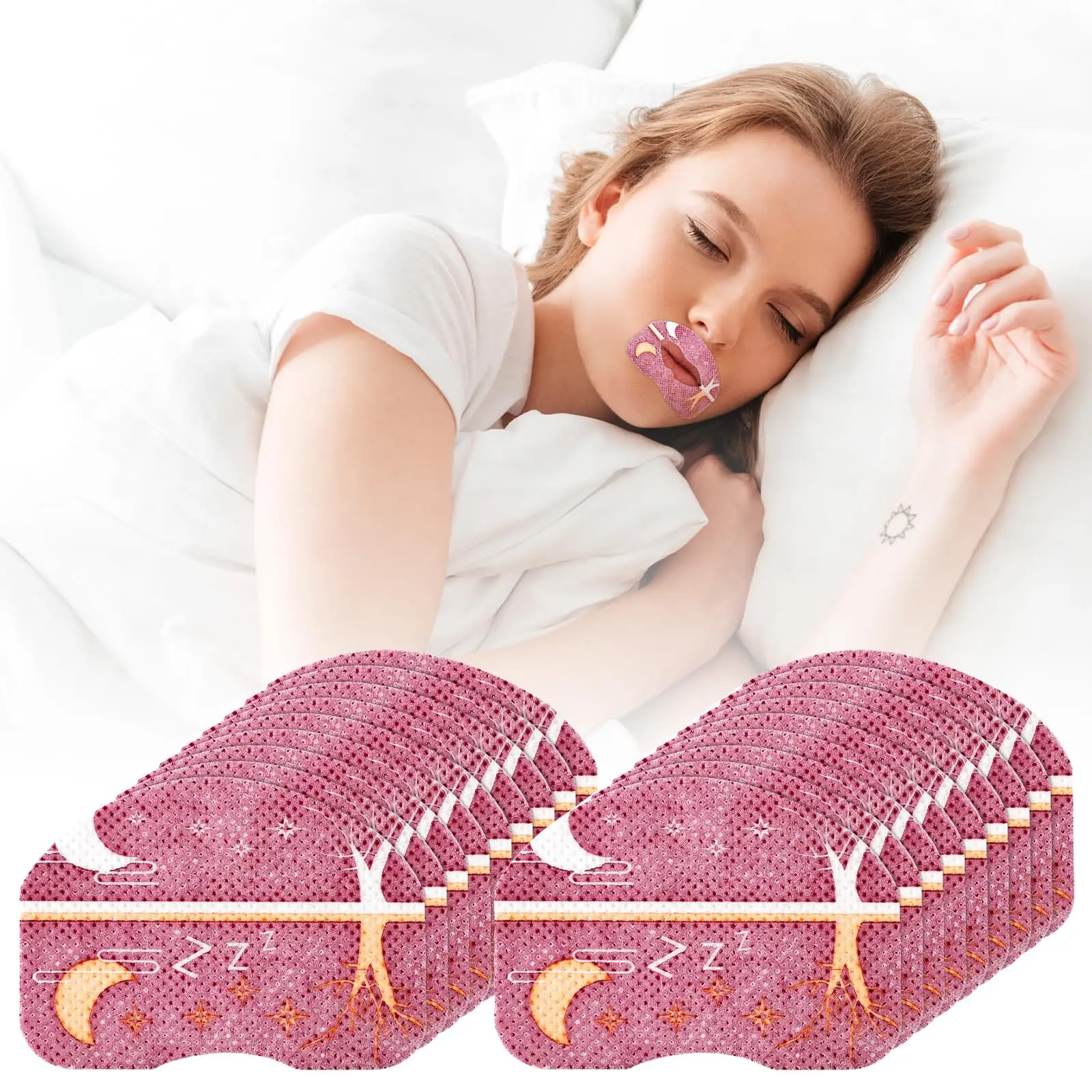 Fabricant lèvres bouche bande étain nez respiration carré hypoallergénique bouche bandes pour dormir 60 pcs