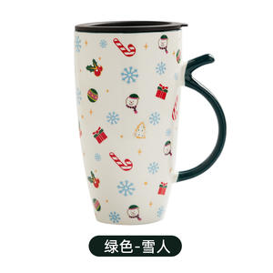 Tasses à café en céramique de Noël grande capacité, tasses à boire personnalisées de dessin animé pour le bureau - Product Image 2