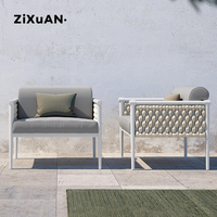 Fauteuil de jardin en rotin tressé moderne de luxe pour hôtel, villa, restaurant, café, piscine, terrasse, mobilier de loisirs nordique