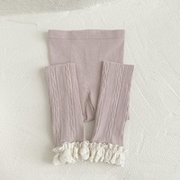 Nouveau pantalon à huit motifs en dentelle de coton, confortable pour bébés filles, idéal comme bas de pyjama ou bas de contention, avec chaussettes intégrées.