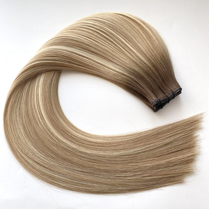 2025 nouveau <span class=keywords><strong>blond</strong></span> cendré et <span class=keywords><strong>blond</strong></span> <span class=keywords><strong>doré</strong></span> Invisible génie trame Double dessiné vierge cuticule Remy cheveux - Product Image 3