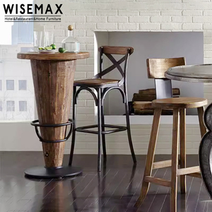 WISEMAX FURNITURE Factory Durable bar Furniture Sets <strong>Black</strong> Wood Stools bar <strong>Chairs</strong> <strong>Arm</strong> Cross X Back bar <strong>Chairs</strong> for Bistro Kitchen - Product Image 3