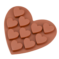 SILIKOLOVE Fabrik 10-fach Herzförmige Form für Fondant, Schokolade, Eis, Pudding, Kuchendekoration, Seife und Harz