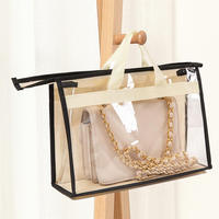Housse de protection transparente pour sac à main avec fermeture éclair et poignées