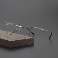 Gafas de lujo de titanio y madera de sándalo, montura óptica unisex de diseñador, clásicas cuadradas de aro completo con diamantes.
