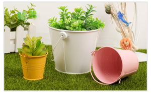 Thời trang kawayi Mini 5.5*7.5*8cm đầy màu sắc kim loại thùng xô bên ủng hộ, 3-inch Chậu hoa-Kích thước trung bình - Product Image 3