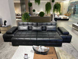 طقم أريكة حديثة كبيرة متعددة القطع، كنبة فقاعية ناعمة مصنوعة من الجلد الصناعي والحشو الإسفنجي للفنادق والمستشفيات - Product Image 2