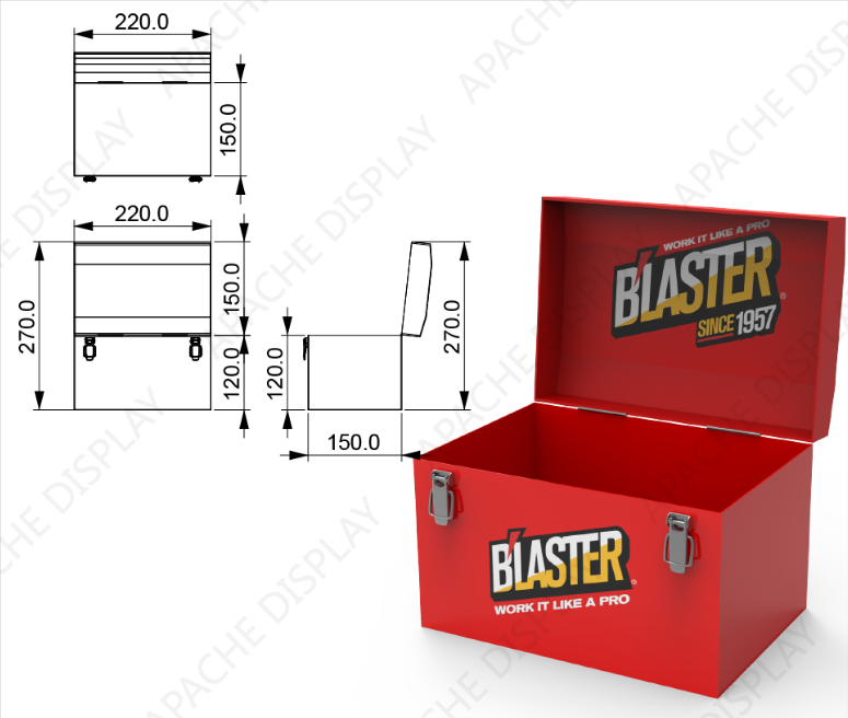 Customized Retail Tool Store Display Toolbox Rack Metal Display Rack with Product Storage for Retail — view 2