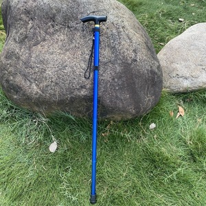 Bâton de marche télescopique pliable, réglable en 5 sections, en alliage d'aluminium, antidérapant, pour personnes âgées, support pour la randonnée en plein air - Product Image 2