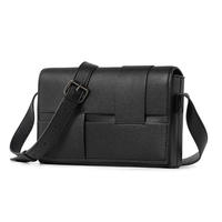 Groothandel Producten Mode Luxe Premium Weave Design Pu Heren Messenger Bag Grote Capaciteit Casual Schoudertas