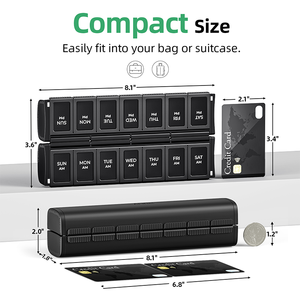 Custom Logo ABS PP Magnet Dual Protection Large Foldable Medicine Pill Organizer For Calcium Tablet Holding - Product Image 4