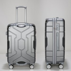 Wholesale 20 24 28 Inch Silver <strong>Grey</strong> Fashionable Simple PC ABS Spinner <strong>Suitcase</strong> Double Handle Durable Lightweight Outdoor - Product Image 3
