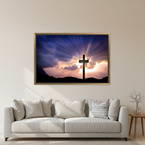 Resurrection Cross Printed <b>Canvas</b>: Elegant Religious Home Decor,GOLD <b>FRAMED</b> <b>CANVAS</b> - Product Image 3