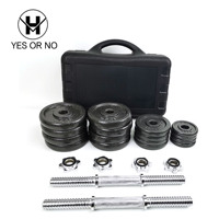 Mancuernas Ajustables de 25 kg con Pintura Negra para Entrenamiento de Brazos y Gimnasio, Juego de Mancuernas de 50 kg
