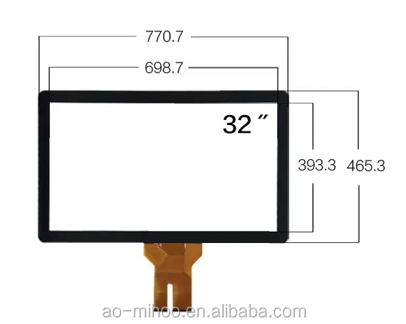 Real 10 poin 32 "inframerah IR, bingkai sentuh dengan antarmuka USB, Plug & Play