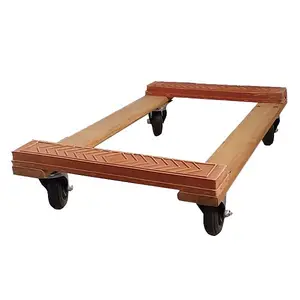 Heavy-Duty Wooden Furniture Dolly With 4 Wheels Small Platform Flat Cart For Piano Moving OEM Customizable Support