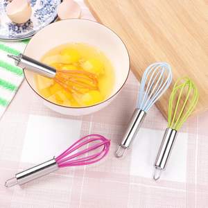Fouet à œufs manuel en silicone et acier inoxydable de haute qualité, durable et coloré, pour battre et fouetter - Product Image 4