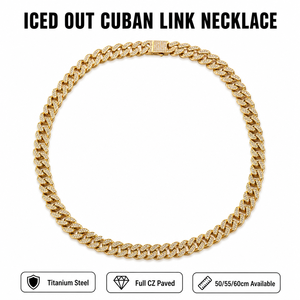 Cadena cubana Iced Out de eslabones tipo Curb, estilo Hip Hop, con <span class=keywords><strong>micro</strong></span> pavé de circonita cúbica, chapada en oro y plata, para hombre, venta al por mayor de joyería - Product Image 2