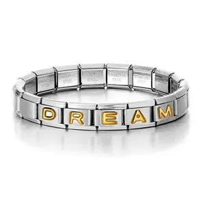 1 pezzo Trendy italiano ciondoli bracciale 26 A-Z inglese lettera nome personalizzato fai da te gioielli regalo bracciale a catena gioielli - Product Image 1