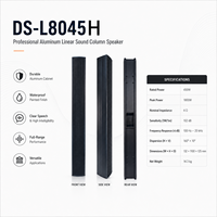 Système audio d'enceintes professionnelles étanches pour l'extérieur avec technologie Dante, impédance 4 ohms, boîtier en aluminium