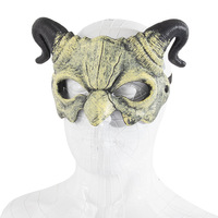 Masque de démon en mousse PU à cornes pour adulte, costume de cosplay d'Halloween, masque demi-visage, accessoires de fête de carnaval