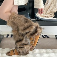 Guêtres tendance Y2K en fausse fourrure pour femme, couvre-bottes moelleux en peluche, chaussettes fourrées style Harajuku japonais pour l'hiver, streetwear et soirées
