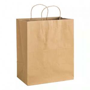 Custom Your Own Logo Size Color Cheap Food Take Away Bown Kraft Paper <b>Bag</b> with Handle - Product Image 1