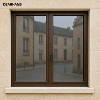 Fenêtre à battant en aluminium à rupture de pont thermique de profil allemand, double vitrage trempé multicouche, conception coupe-vent