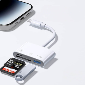 Lecteur de <span class=keywords><strong>carte</strong></span> SD pour téléphone portable de type C 3 en 1, lecteur de <span class=keywords><strong>carte</strong></span> USB, lecteur de <span class=keywords><strong>carte</strong></span> TF, transfert de données de l'appareil photo, compatible avec les cartes mémoire <span class=keywords><strong>Sony</strong></span> - Product Image 1