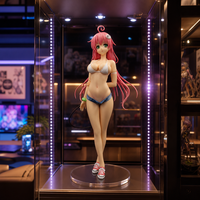 Figurine PVC Fille Anime avec Impression par Tamponnage, Yeux Détaillés, Deux Tresses Roses, Pose en Maillot de Bain, Modèle de Collection Garage Kit, Statue